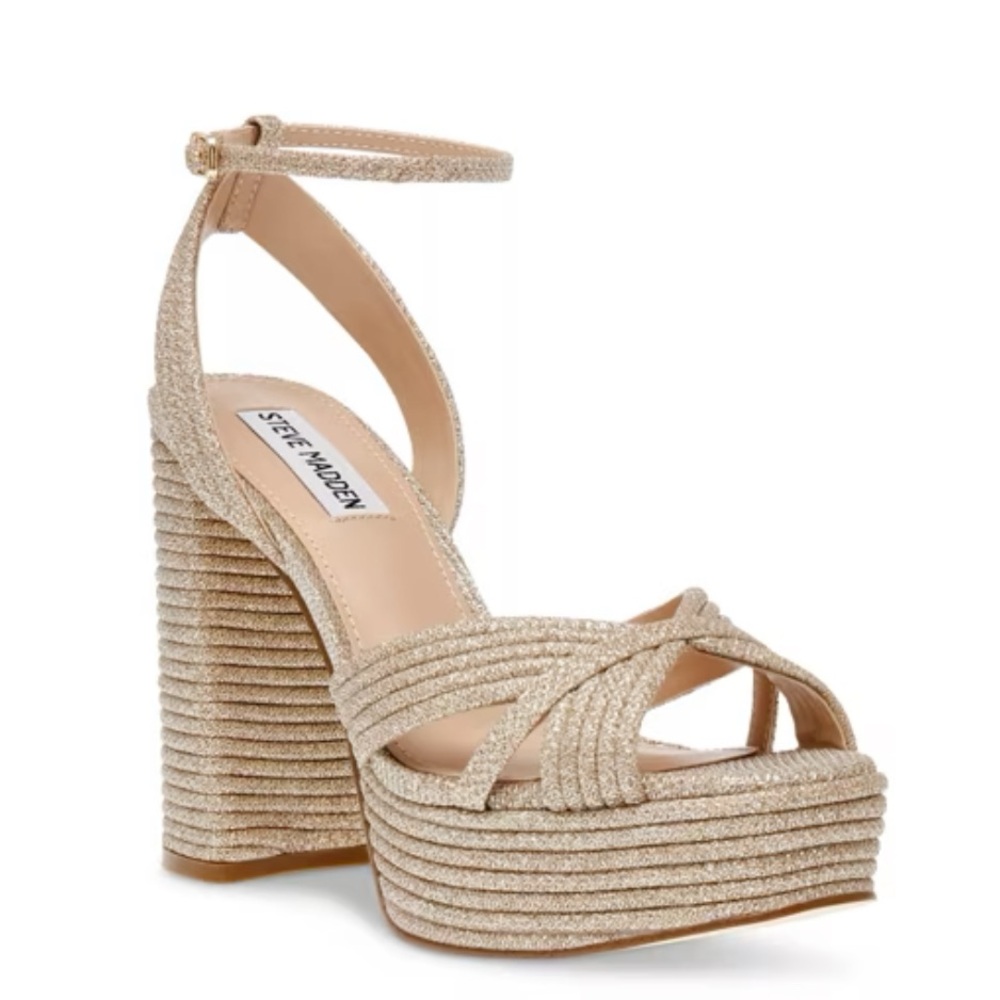 Steve Madden Women's Glittering Gold Platform Heels